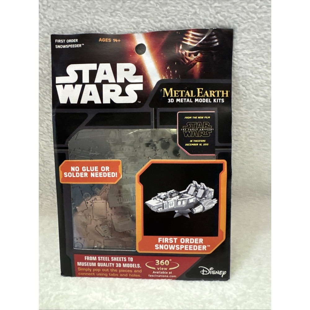 2015 Star Wars‎ Metal Earth: 3-D Metal Model Kit First Order Snowspeeder NIB